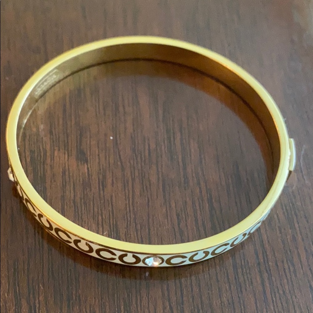 Coach signature bangle White/gold